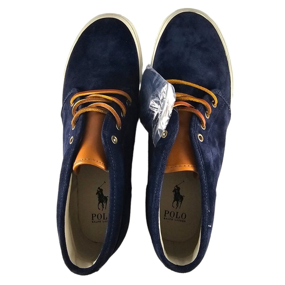 NWOT Polo Ralph Lauren Shoes Mens Size 13 Chukka Boots Blue Suede Keaton - Picture 6 of 16